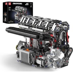 Mould King 10087 L4 Casoline Engine Building Blocks Kit - 1787 Pieces to Build Your Own Mini Engine That Work- DIY STEM Project & Gift for Kids, Teens, & Hobby Kit for Adults
