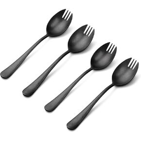 Alata Sporks, 8-Pack Food-grade Stainless Steel Sporks, 7.4 Inches Long Handle Salad Forks For Dessert, Ice Cream, Salad, Soup, Noodle, Spaghetti, Dishwasher Safe