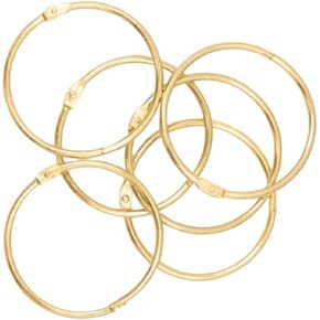Craftelier - Set of 6 Metal Binding Rings for Scrapbooking, Card Making and other Craft Projects | Rings for Photo Albums, Notebooks or Diaries | Size Ø 60 mm - Rose Gold Colour