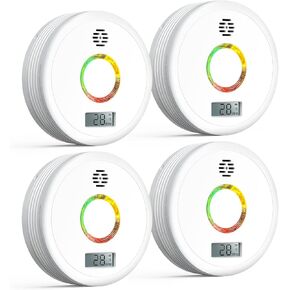 Jemay Carbon Monoxide Detector,10-Year Life CO Carbon Monoxide Detectors Battery Operated, Carbon Monoxide Alarm with LCD Digital Display and 3 LED Lights,CO Alarm for Bedroom and Car,2 Packs