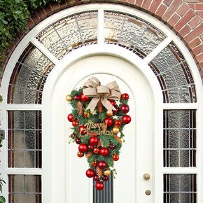 Christmas Wreath Winter Wreath for Front Door Xmas Party Favors Decoration Accessories Door Window Porch Pendant