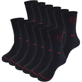 Wulf Athletic Socks Sport Running Calf Socks Performance Cushioned Breathable Crew Socks for Men Women. Comfortable for All Day Wear. Pack of 6