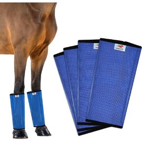 Mesh Horse Fly Boots Set of 4, Mesh Boots for Horses, Leggings for Horses, Reduce-Stomping, Breathable Mesh, Loose Fitting, Stay Up Not Sag, No Rub