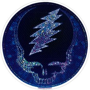 Grateful Dead Sparkling Steal Your Face - Small Bumper Sticker / Decal (2 inch Circular)