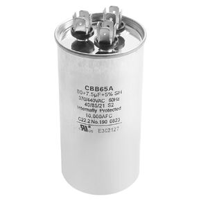 80+7.5uf - 132348 370/440VAC 60Hz Dual Run Circular Start Capacitor for AC Motor Run Capacitor.Compatible with AMRAD USA2223B Series Capacitors(2024 Upgrade)