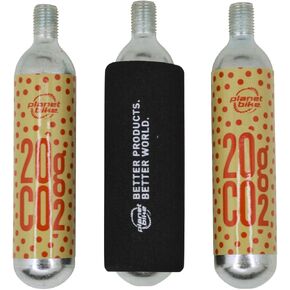 Planet Bike CO2 Bike Tire Inflator Refills (20g, 3-Pack, Threaded)