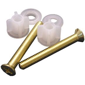 LASCO 14-1069 Replacement Hinge Brass Bolts, Washers and Nuts for Wooden Toilet Seats, 2-Pack