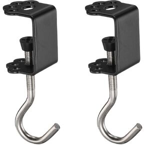 HARFINGTON 2pcs Desk Hook Clamp 0.2"-1.4" Clamping Range Cat Claw Shape Bag Hook for Backpack Table Purse Clothes Portable Desk Mount Bag Holder Hook Clamp, Black
