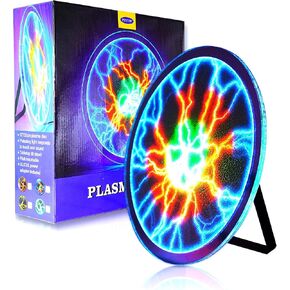 12 Inch Plasma Disc,Plasma Plate ，Flashmen Plasma Disc Science Toy，Fancy Club Decor and Science Education Gifts，Plasma Disk Sensor Lighting Plate with Music,Voice and Touch Response（Tricolor）