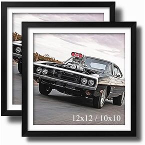 Diamond Painting Wood Frames, Diamond Art Frames for 12X12 Inch (30X30CM) Diamond art Paintings, Wood Frame with Mat (Black,2 Pack)