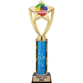 Crown Awards Bean Bag Trophies, 11" Gold Star Bean Bag Trophy with Engraving Included Prime