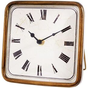 6.25" ANTIQUE GOLD SQUARE CLOCK