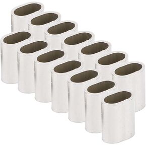 Fafeicy 50Pcs M3 Oval Steel Sleeve, 304 Stainless Steel Wire Crimping Loop, for Crimping on the Wire Rope, with 3.2mm Inner Width, M