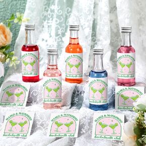 Hillban 24 Pcs Bachelorette Liquor Labels Beach 50 ml Bachelorette Stickers Coastal Water Bottle Sticker for Wedding Engagement Gift Party Favors Decorations (Blue,Last Toast on the Coast)
