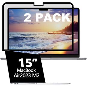 Privacy Screen MacBook Air 15 Inch (2023, M2 Chip) - A2941, Magnetic Removable Matte Anti Blue Light Glare Filter 15inch Privacy Screen Protector for Mac Pro 15.3" Laptop[2-pack]