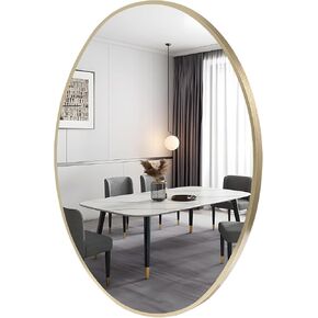 FARMER Black Oval Mirror, 22"x30" Bathroom Mirror, Oval Vanity Mirror with Metal Frame, Oval Wall Mirror Decor for Bathroom, Living Room,Bedroom