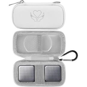 Heart Rate Monitor Case KardiaMobile EKG Monitor 1L 6L with Pill Case, Portable Hard EVA Kardia Mobile Heart Monitor Case with Climbing Clip, White Protective Organizer Case