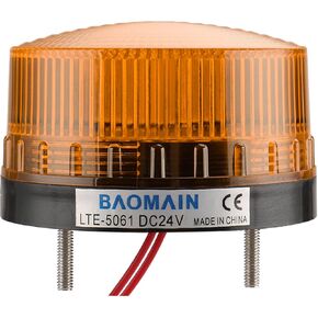 Baomain Industrial Signal Round Yellow Warning Light Strobe Warning lamp LTE-5061 DC 24V 3W