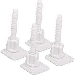 BQLZR 1.5x1.5x2.91inch(LxWxH) Square Plastic White Toilet Seat Hinge Bolts Nuts Bottom Screws Toilet Seat Screws Replacement Set of 4