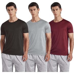 3-Pack Men's Performance Short Sleeve Crew Neck T-Shirts - Quick-Dry Athletic Running and Workout Tops