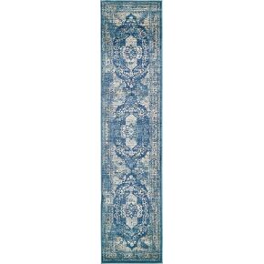 Unique Loom Oslo Collection Distressed Vintage Traditional Navy Blue Area Rug (7' x 10')