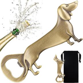 LKKCHER Dachshund Bottle Opener, Sausage Dog Gifts for Dog Lovers, Birthday Gifts Father's Day Gift Christmas Gifts Beer Gifts Dog Gifts for Men Women Dad Grandpa, Bronze