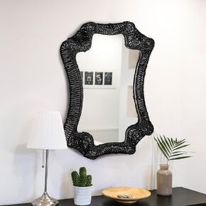Creative Co-Op Decorative Cattail Wall Mirror, Natural