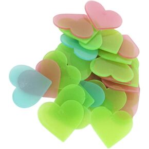 HEMOTON 200pcs Wall Ceiling Pasters Noctilucent Wall Sticker Glowing Wall Stickers Ceiling Decorations Kid Room Decor Stickers for Kids 3D Glowing Heart-Shaped Decorative Paintings Child