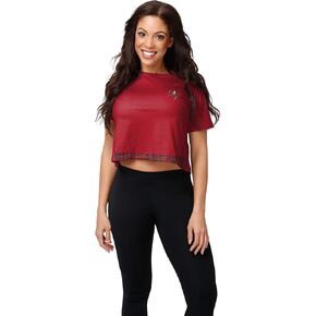 FOCO Women's NFL Team Logo Ladies Fashion Crop Top Shirt, Bottom Line, Medium