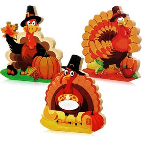 Thanksgiving Wooden Sign Thanksgiving Table Centerpiece Sign Give Thanks Turkey Decor Freestanding Autumn Turkey Decoration Wood Kitchen Tray Sign for Autumn Thanksgiving Party Harvest Party 3 Styles in Kuwait