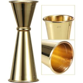 1 Pack Double Cocktail Jigger,Angzhili Stainless Steel Bar Jiggers with Measures, 2 oz/1 oz Jigger for Bartending,Bar Tools Used for Bar,Home Party,Bar Measuring Jigger (Gold)