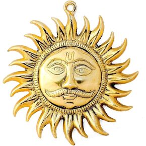 Surya Bhagwan | Wall Hanging Lord Sun Idol Suraj Murti Statue Decorative Showpiece for Wall Room Décor Best for Housewarming Vaastu Fengshui Good Luck Decorative Showpiece (Small)
