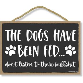 Honey Dew Gifts Wooden Door Sign, Just so You Know There's Like a Lot of Dogs in Here, 7 inch by 10.5 inch Hanging Wall Art, Decorative Dog Sign, 75922
