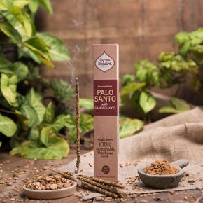 Handmade Palo Santo Incense Made from 100% Pure Palo Santo Chips and Powder with Plant Based Binder Each Box Contains 8 Sticks That are 9" Long Each Stick Burns for 1 Hour (Palo Santo Sandalo)