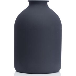 Metal Matte Black Vase 8.7 inch Tall Iron Frosted, Pampas Grass Vase for Centerpieces Minimalist Vase for Home Wedding Boho Decor