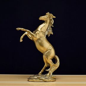 DESHINTKE Standing Horse Resin Statue, Horse Sculpture Modern Home Office Figurine Decor Win Instant Success (White)