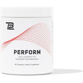 TB12 Perform - Premium Performance Supplement with Mango Leaf, Sceletium, Rhodiola, and Ashwagandha to Promote Steady Energy, Aid Focus and Cognitive Function, and Support Mood and Stress