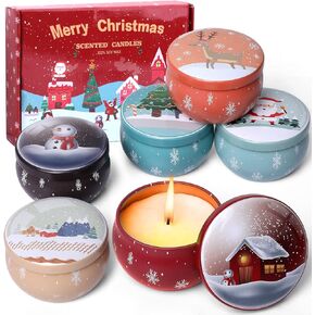 Christmas Scented Candles Gifts Set for Women, 6 Pack 2.5 Oz Candle Set, Natural Soy Wax, Aromatherapy Candles for Birthday, Christmas, Gifts for Her, Gifts for Women