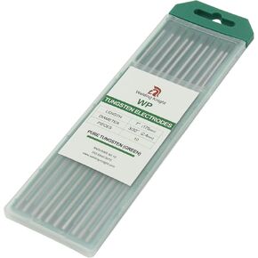 TIG Welding Tungsten Electrodes Pure Tungsten 3/32" x 7" (Green, WP) 10pk