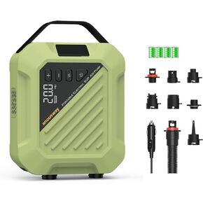 Rechargeable 20PSI SUP Pump The Jungle -Quick Portable SUP Air Pump,Electric Paddle Board Pump Auto-Off &12V DC Car Connector for Inflatable Paddle Boards, Boats, Inflators