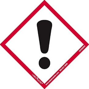 Labelmaster GHIS0093 GHS Label, Exclamation Mark, PVC-Free Film, 101 mm x 101 mm (Pack of 50)