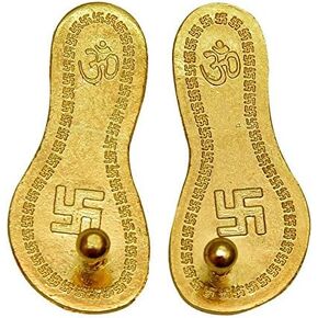 Sri Mahalakshmi Charan Paduka Golden Finish Set (Charan Paduka)
