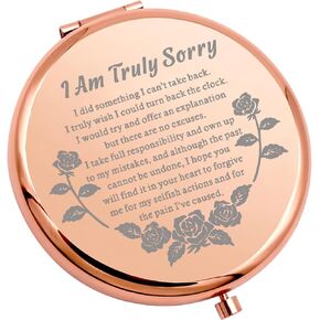 WSNANG Apology Gift for Her I Am Truly Sorry Compact Makeup Mirror Apologize Folding Mirror Forgive Me Gift (Truly Sorry Mirror)