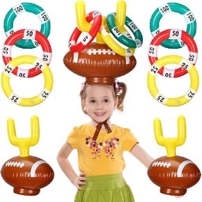 Sets Inflatable Post Ring Toss Football Goal Toss Goal Post Ring GamePost Ring Toss Game for Family Football Party Games