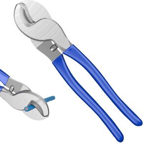 10 Inches Cable Cutter, High Leverage Heavy Duty Wire Cutters Cable Cutters Heavy Duty for Cutting Aluminum, Soft Copper, and Communication Cables(Avoid Pinching Fingers Design Included)