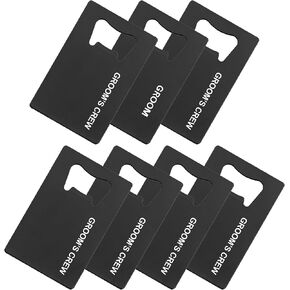 PartyGifts&beyond 7 Pcs Bachelor Party Favors Card Bottle Opener Stainless Steel Credit Card Size Gromsmen Gifts Bottle Opener Cap for Party(WD-Struggle)