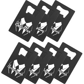 PartyGifts&beyond 7 Pcs Bachelor Party Favors Card Bottle Opener Stainless Steel Credit Card Size Gromsmen Gifts Bottle Opener Cap for Party(WD-Struggle) in Kuwait