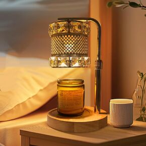 Candle Warmer Lamp, Electric Scented Wax Melts Warmer for Jar Candles with 2 Bulbs, Dimmable Timer & Adjustable Height, Vintage Home Bedroom Living Room Decor Gift for Moms Christmas