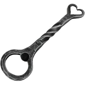 Hand Forged Heart Handle Bottle Opener Wrought Iron Handmade Metal Beer Bottle Opener Black Antique Finish Heavy Duty Vintage Bottle Opener BY LIVING IDEA