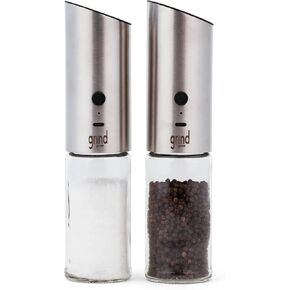 Electric Salt and Pepper Grinder Set, USB Rechargeable, Adjustable Coarseness, One-Handed Operation, Stainless Steel and Glass